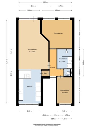 Floorplan - Van der Meydestraat 14BG, 3039 TH Rotterdam